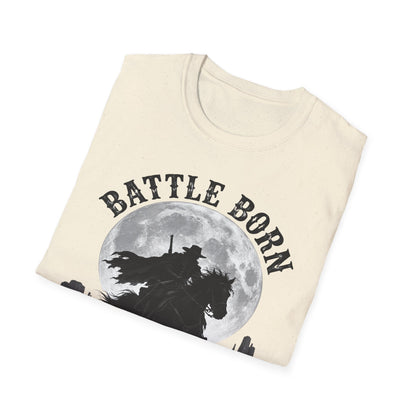 Battle Born Shadow Raised 1864 Shirt – Dark Western Horseman Moon Tee