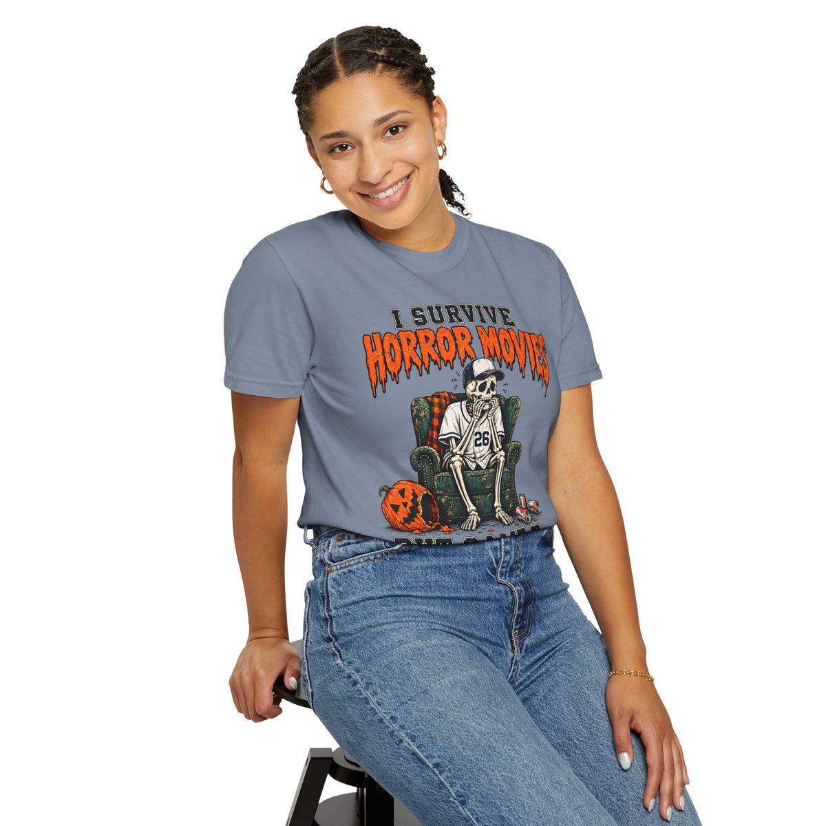 Horror Movies Game 7 Baseball Comfort Colors T-Shirt