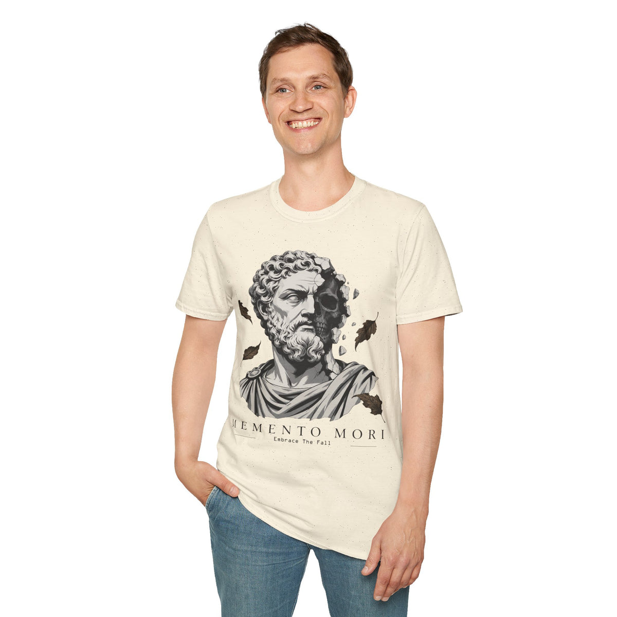 Memento Mori Embrace The Fall Shirt – Stoic Skull Statue Autumn Tee