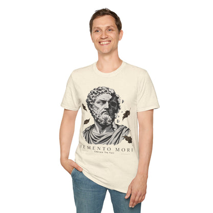 Memento Mori Embrace The Fall Shirt – Stoic Skull Statue Autumn Tee