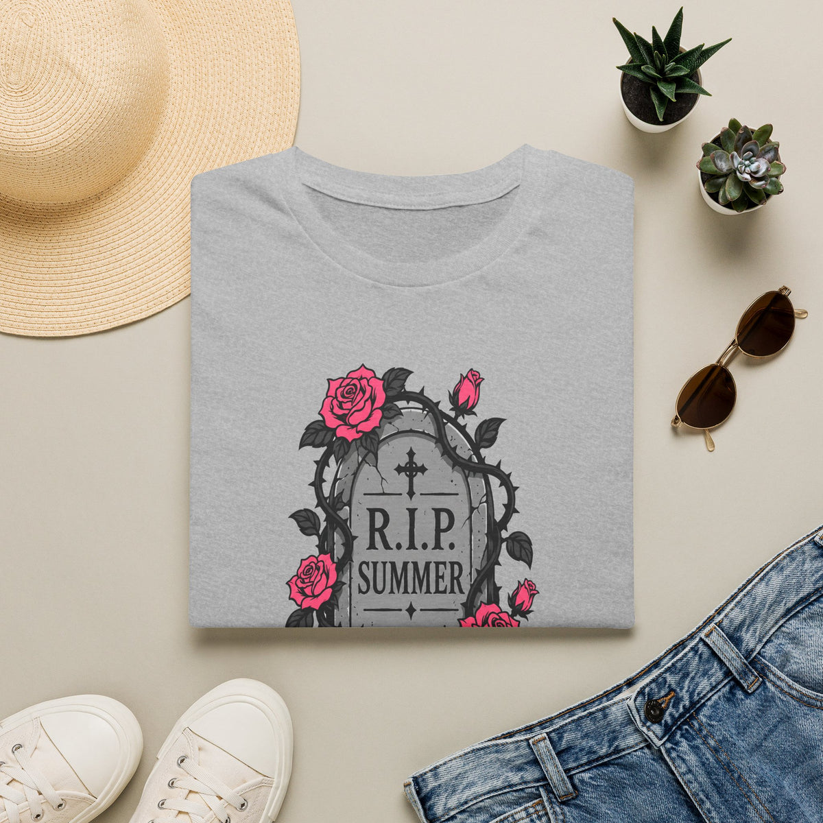 RIP Summer I'm Too Spooky For This Heat Shirt – Gothic Fall Halloween Tee
