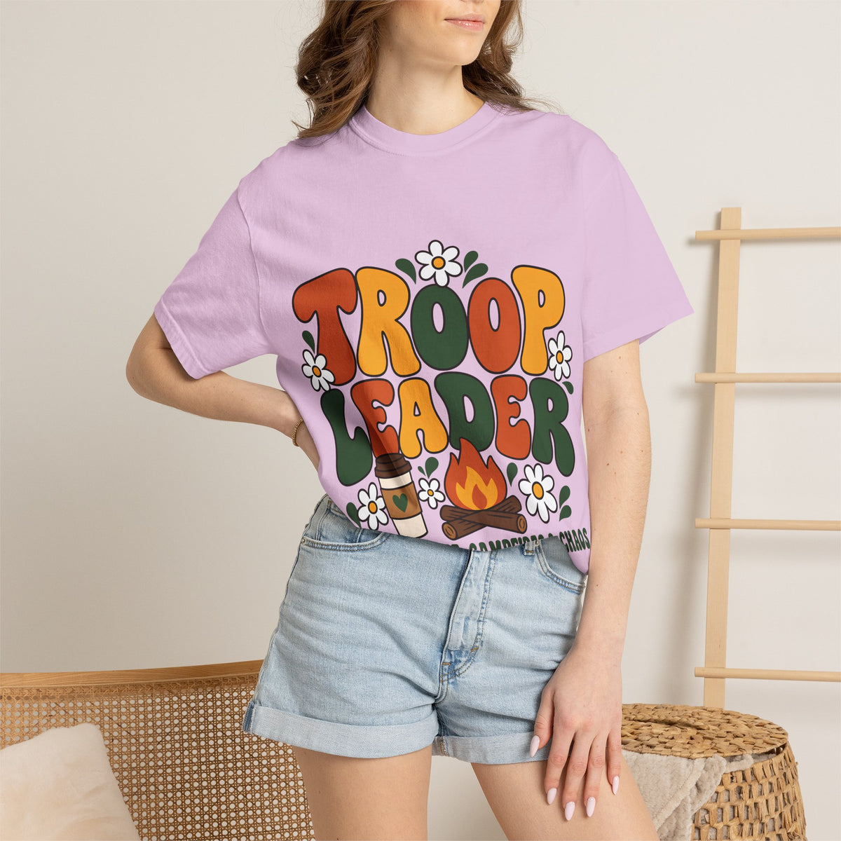 Troop Leader Coffee Campfires Chaos Comfort Colors Tee