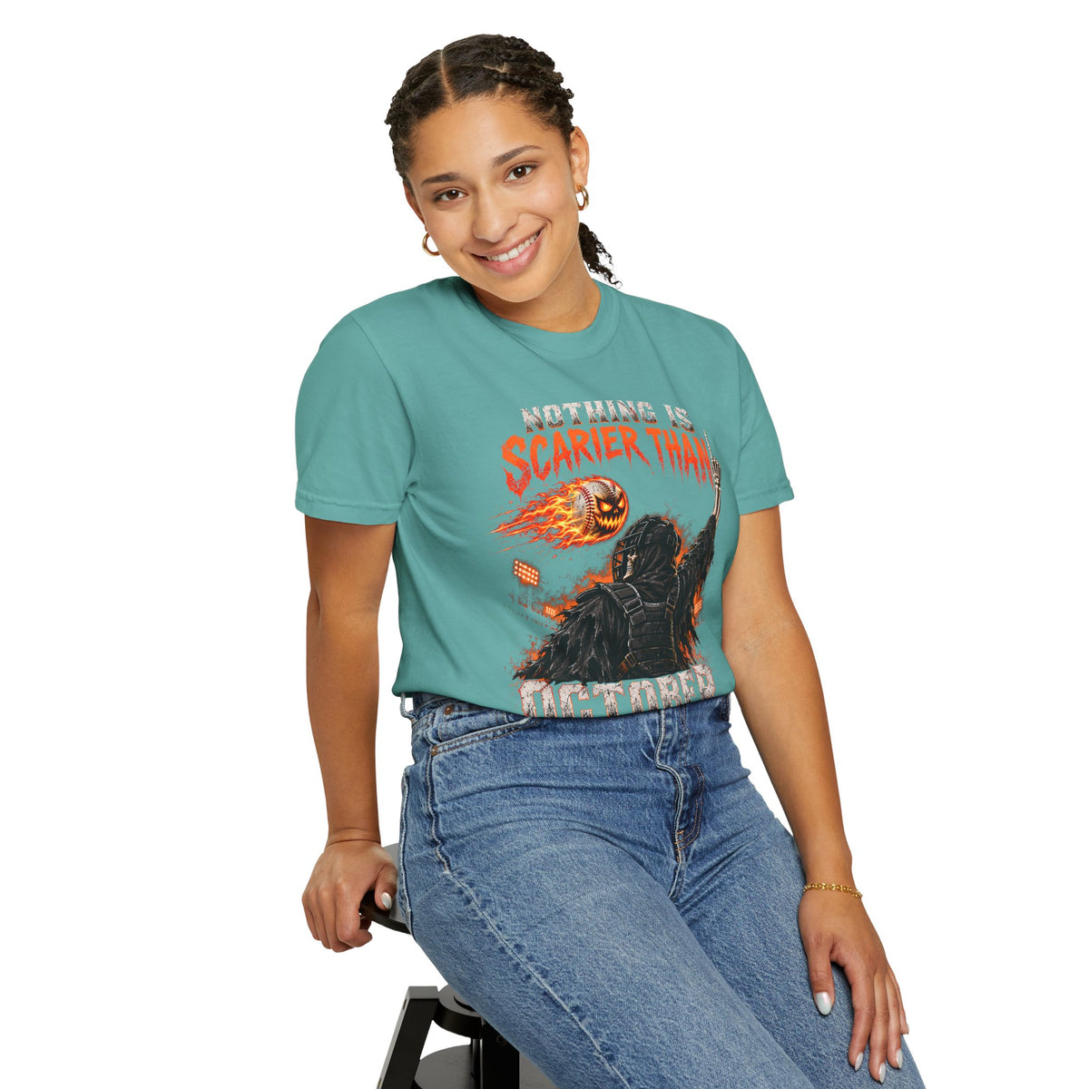 October Baseball Halloween Comfort Colors Graphic T-Shirt