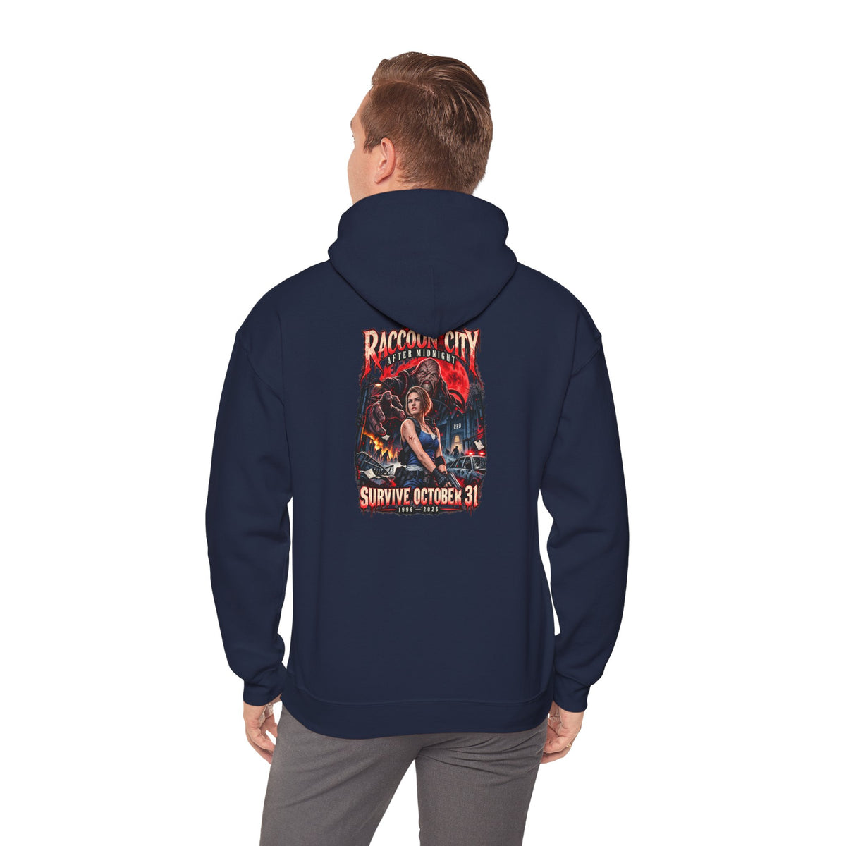 Raccoon City After Midnight Halloween Gildan 18500 Hoodie