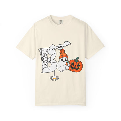 Cute Ghost Pumpkin Cozy Halloween Comfort Colors T-Shirt