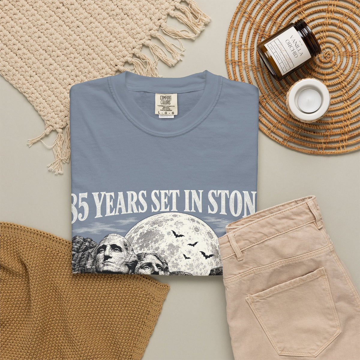 85 Years Set in Stone Mount Rushmore Comfort Colors Tee