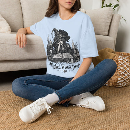 Wicked Wise & Tired Funny Exhausted Witch Mom T-Shirt