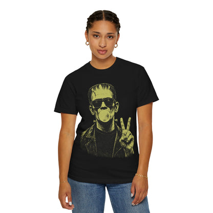 Frankenstein Bubblegum Peace Sign Comfort Colors T-Shirt