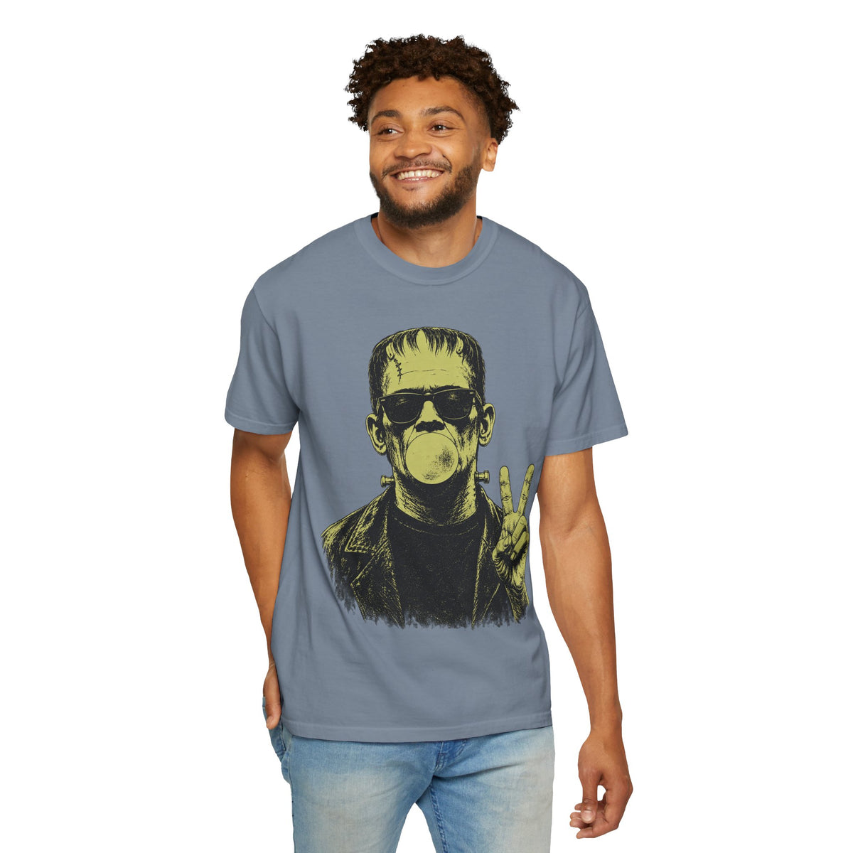 Frankenstein Bubblegum Peace Sign Comfort Colors T-Shirt