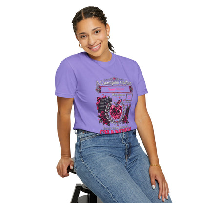 Personalized Champion Teacher October Birthday Comfort Colors Tee