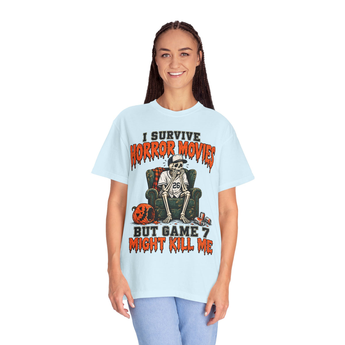 Horror Movies Game 7 Baseball Comfort Colors T-Shirt
