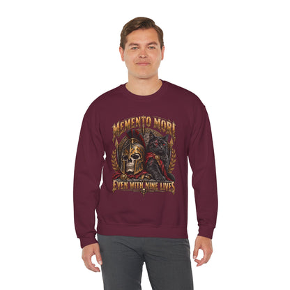 Memento Mori Nine Lives Spartan Cat Gildan 18000 Sweatshirt