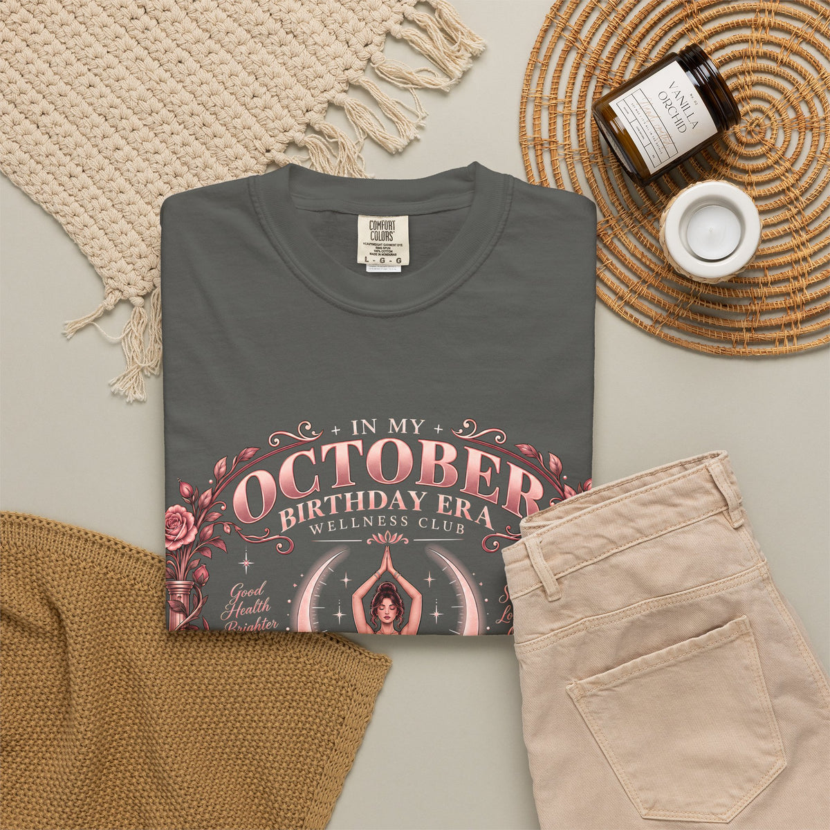 In My October Birthday Era Wellness Club Comfort Colors Tee