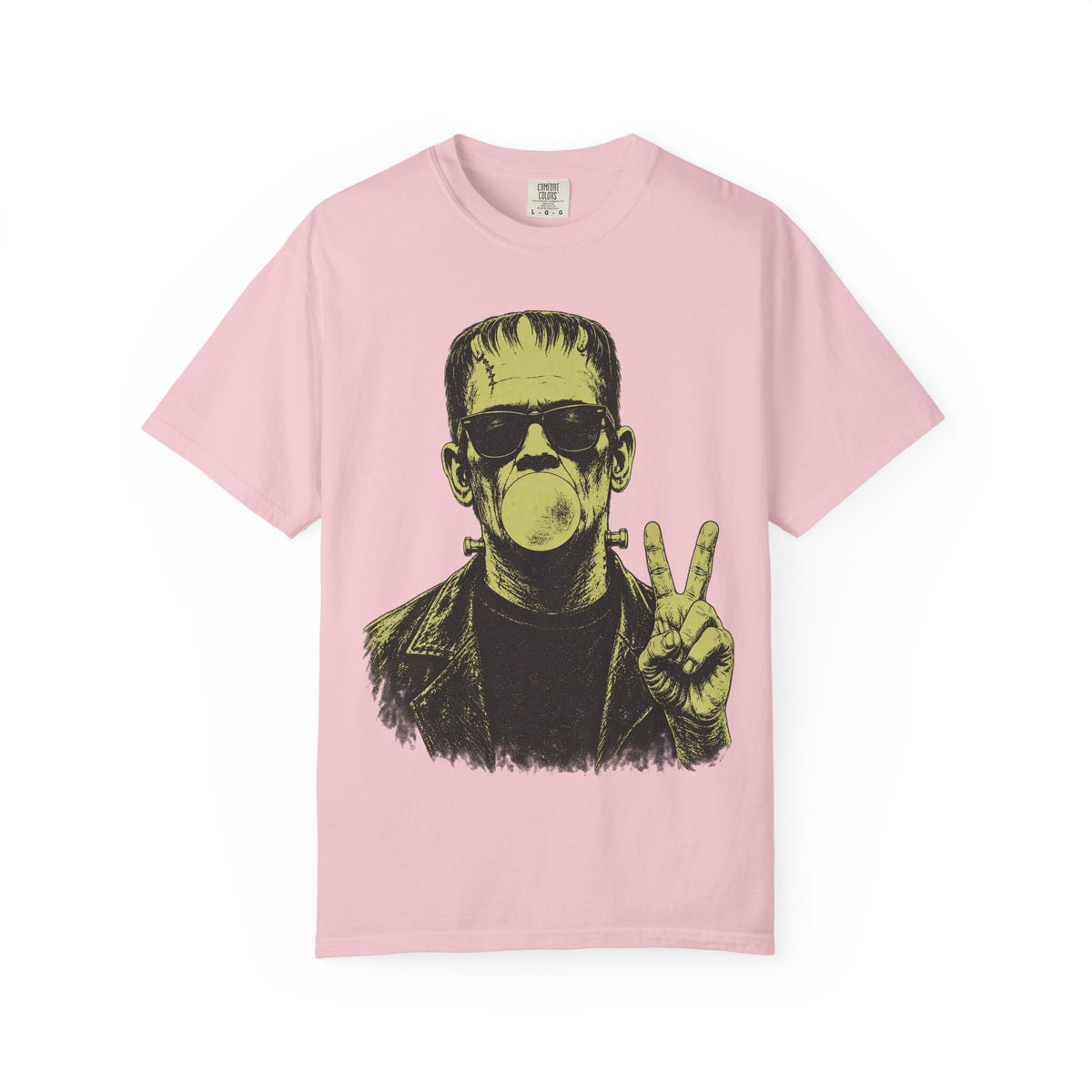 Frankenstein Bubblegum Peace Sign Comfort Colors T-Shirt