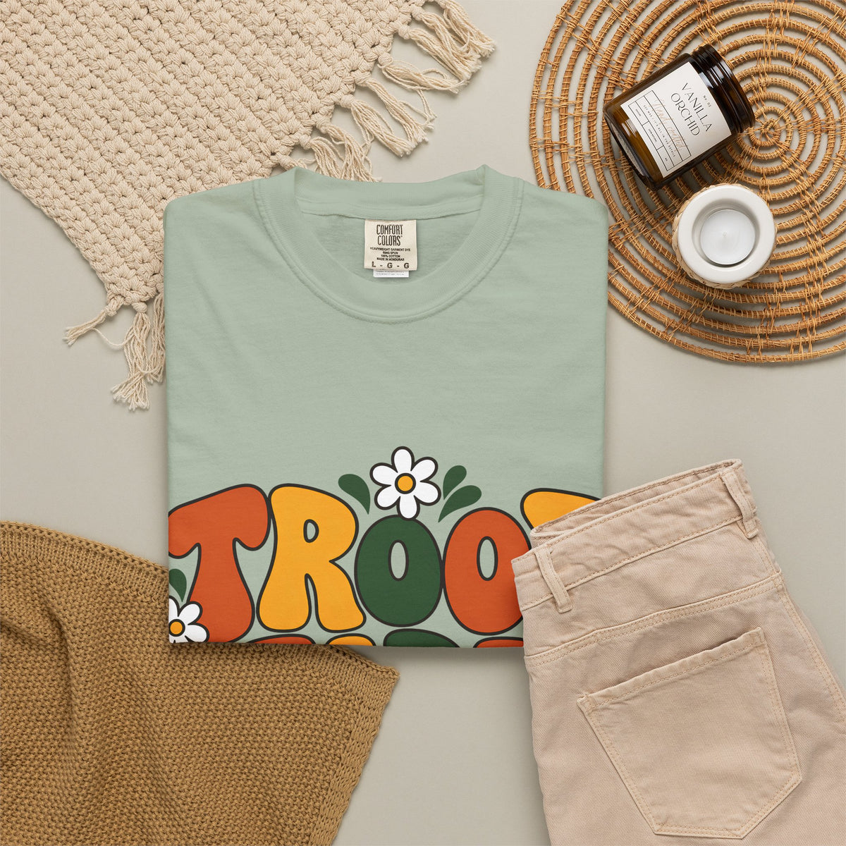 Troop Leader Coffee Campfires Chaos Comfort Colors Tee