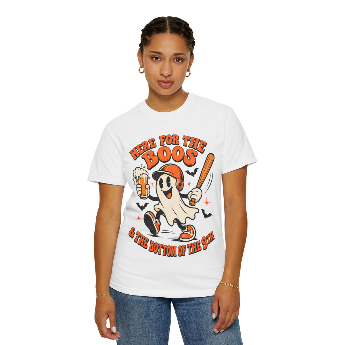 Here for the Boos Baseball Halloween Comfort Colors Tee