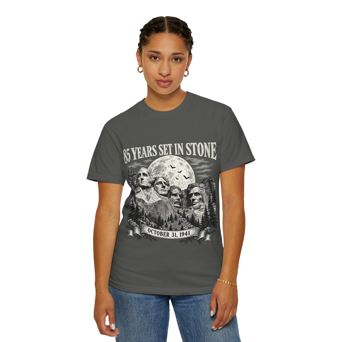 85 Years Set in Stone Mount Rushmore Comfort Colors Tee