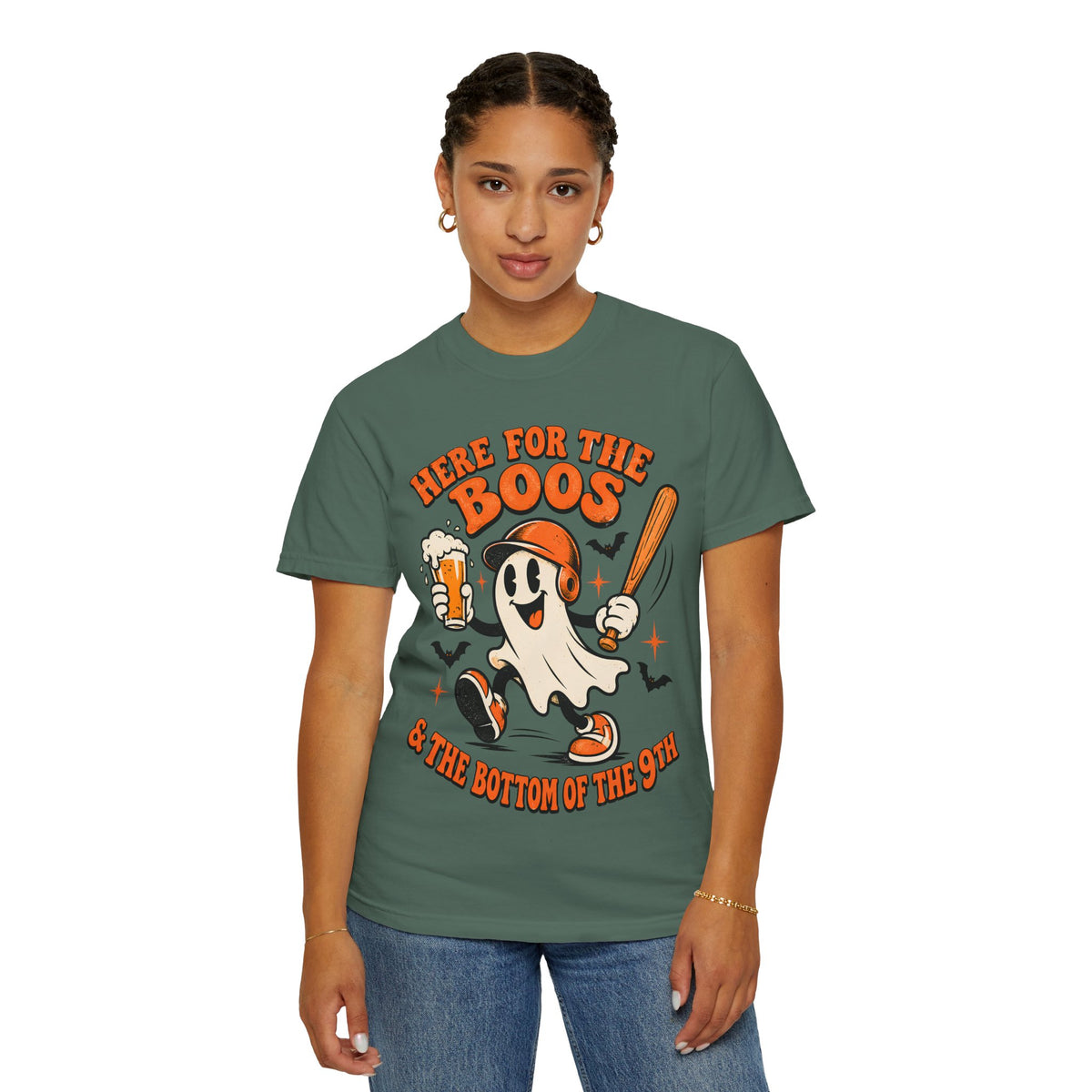 Here for the Boos Baseball Halloween Comfort Colors Tee