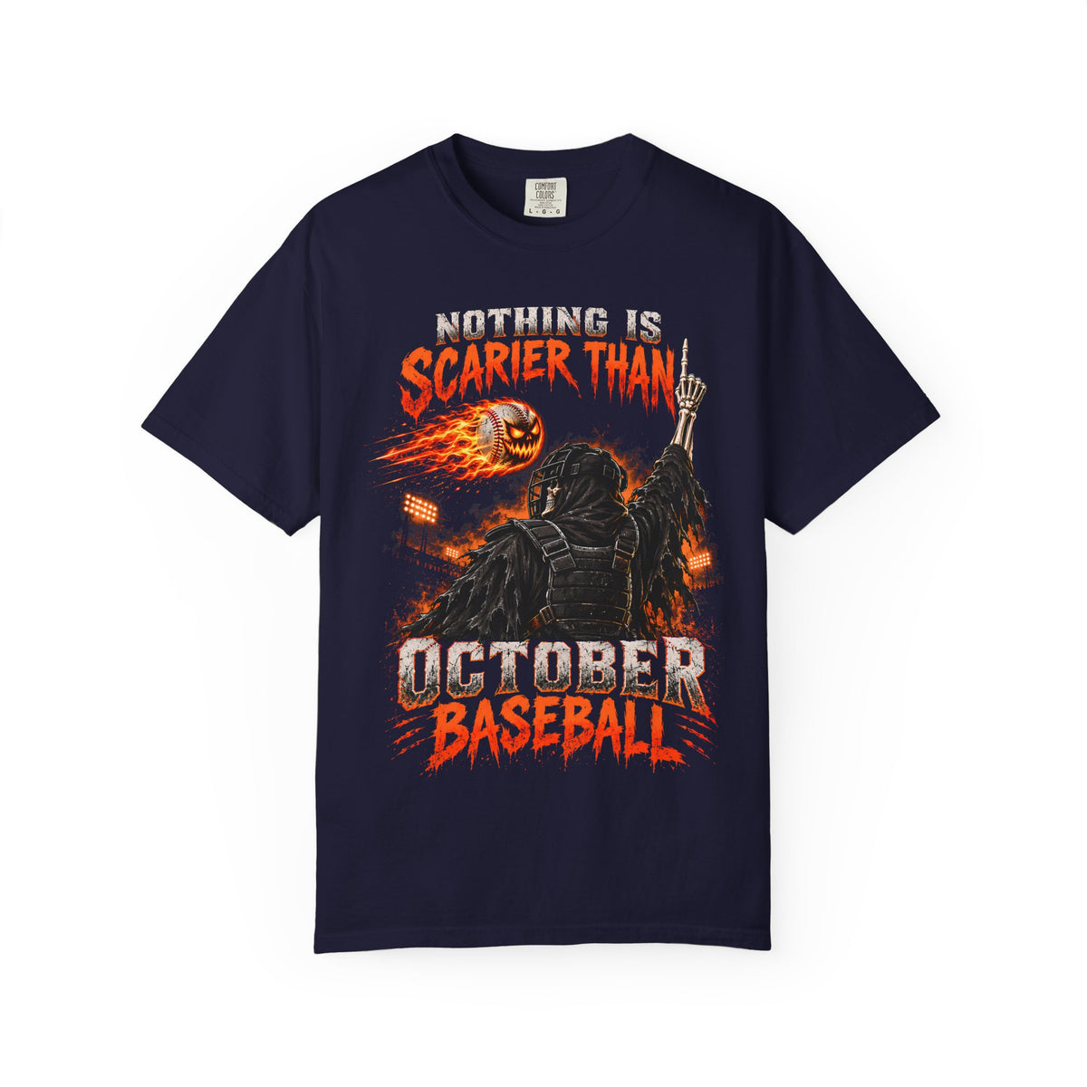 October Baseball Halloween Comfort Colors Graphic T-Shirt