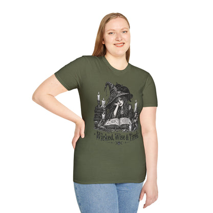 Wicked Wise & Tired Funny Exhausted Witch Mom T-Shirt