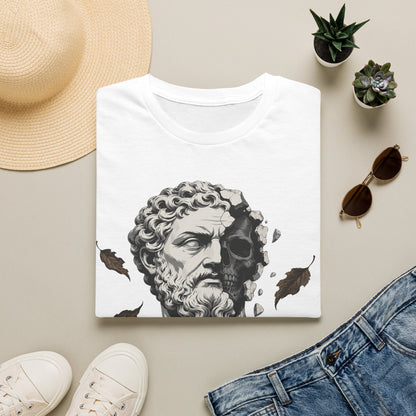 Memento Mori Embrace The Fall Shirt – Stoic Skull Statue Autumn Tee
