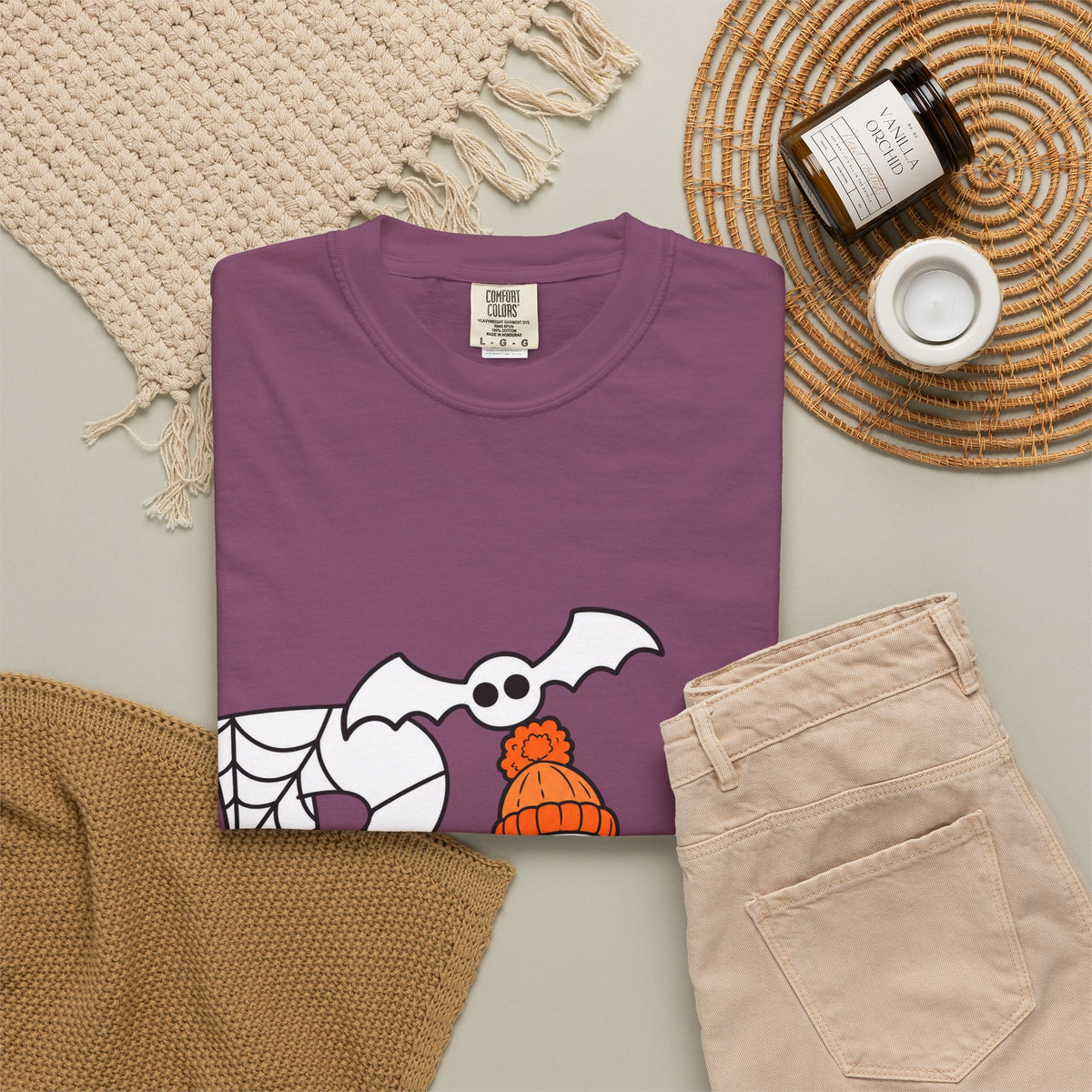 Cute Ghost Pumpkin Cozy Halloween Comfort Colors T-Shirt