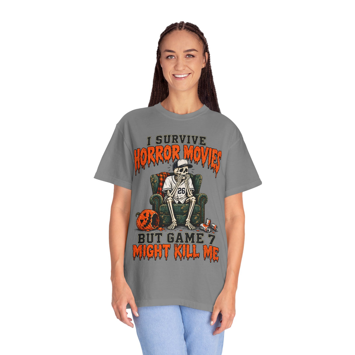 Horror Movies Game 7 Baseball Comfort Colors T-Shirt