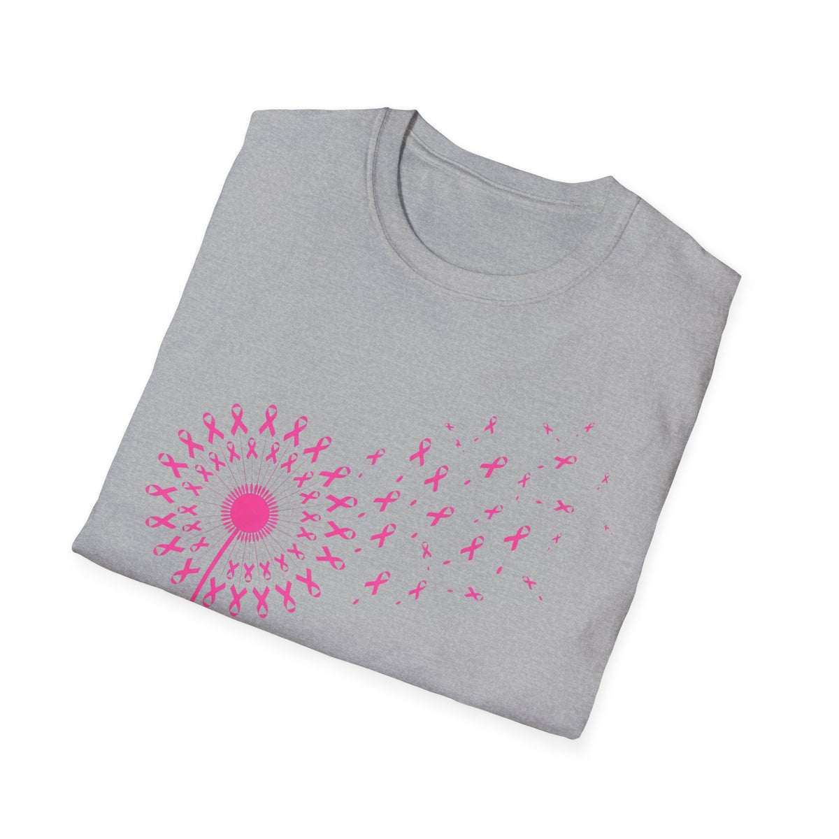 Pink Ribbon Dandelion Breast Cancer Awareness Tee