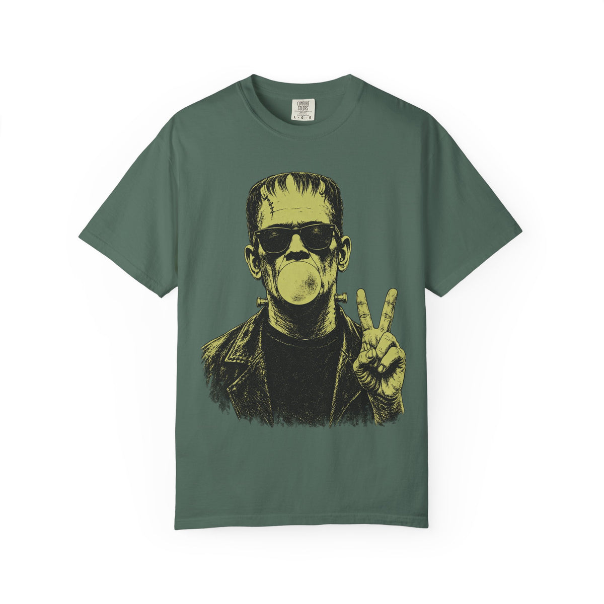 Frankenstein Bubblegum Peace Sign Comfort Colors T-Shirt