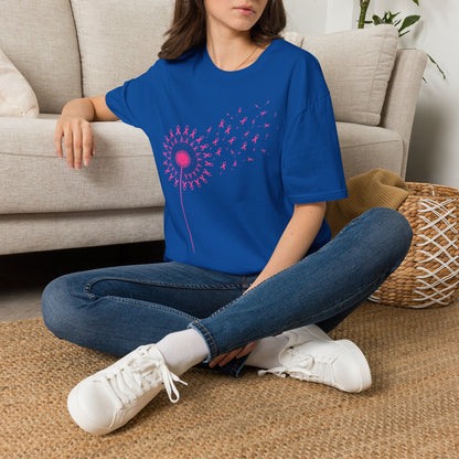 Pink Ribbon Dandelion Breast Cancer Awareness Tee