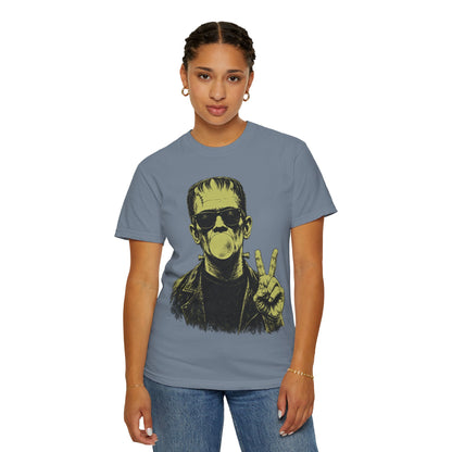 Frankenstein Bubblegum Peace Sign Comfort Colors T-Shirt