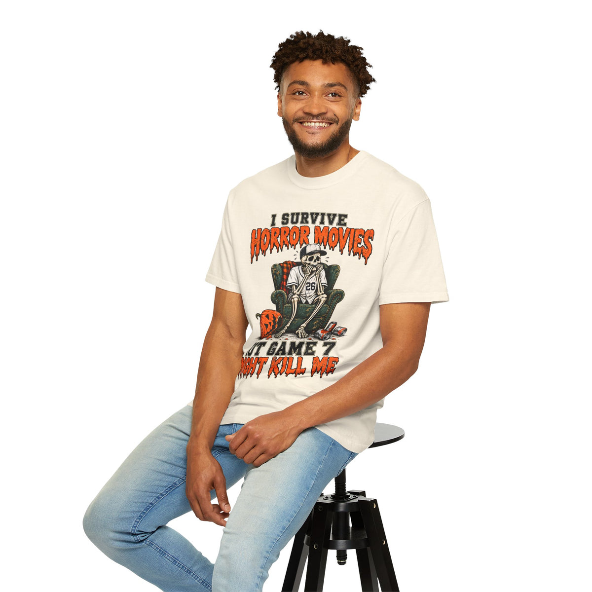 Horror Movies Game 7 Baseball Comfort Colors T-Shirt