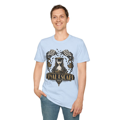 The Final Escape 1926 Shirt – Skeleton Chains Hourglass Art Deco Tee