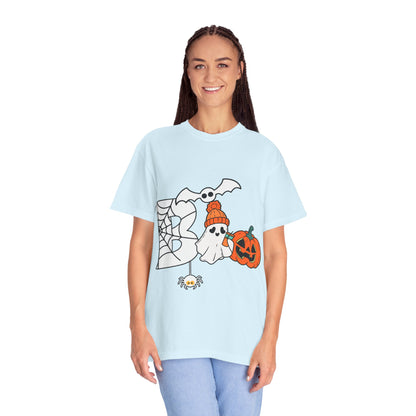 Cute Ghost Pumpkin Cozy Halloween Comfort Colors T-Shirt