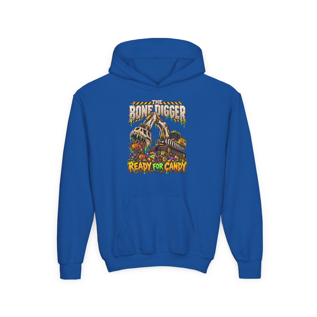 The Bone Digger Ready for Candy Youth Halloween Hoodie