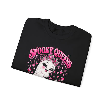 Spooky Queens Are Born in October Gildan 18000 Sweatshirt