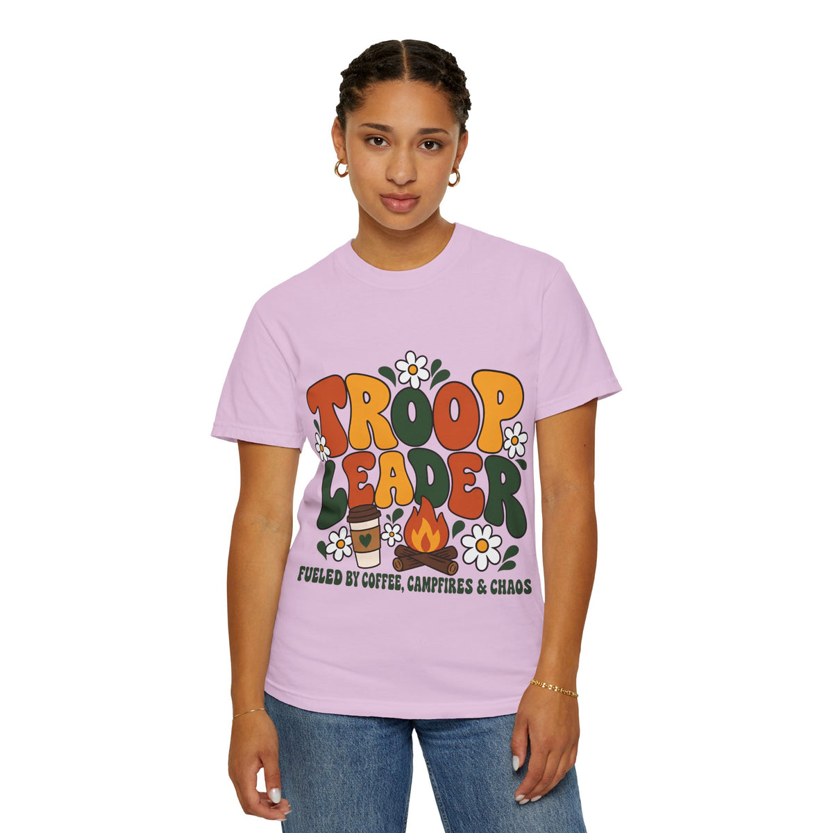 Troop Leader Coffee Campfires Chaos Comfort Colors Tee