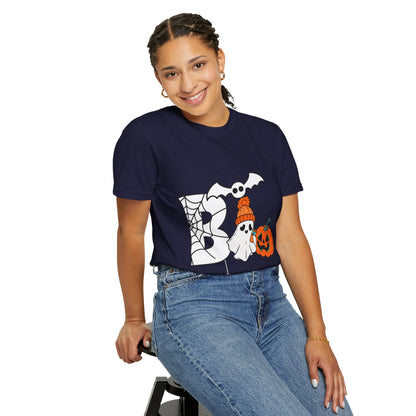 Cute Ghost Pumpkin Cozy Halloween Comfort Colors T-Shirt