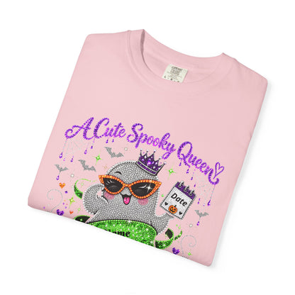 Personalized Spooky Queen October Birthday Comfort Colors Tee