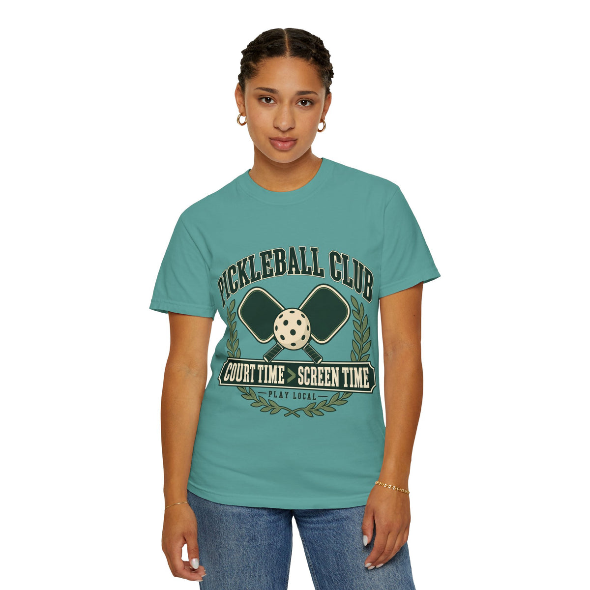 Pickleball Club Court Time Over Screen Time Comfort Colors Tee