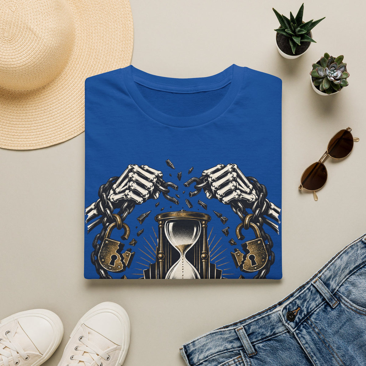 The Final Escape 1926 Shirt – Skeleton Chains Hourglass Art Deco Tee