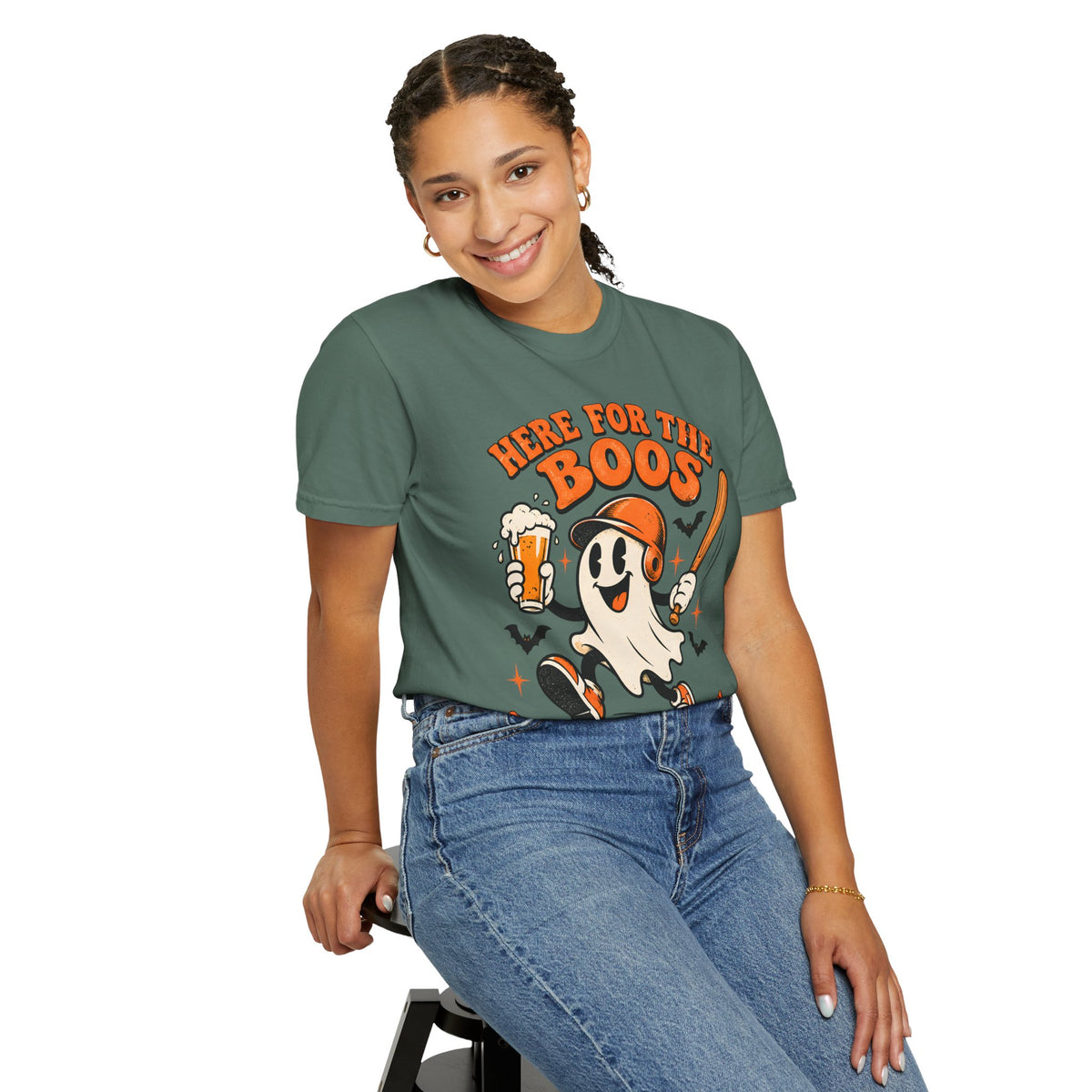 Here for the Boos Baseball Halloween Comfort Colors Tee