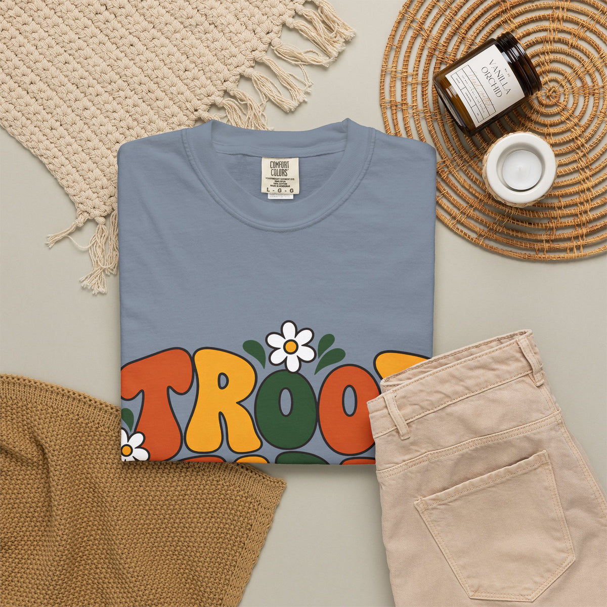 Troop Leader Coffee Campfires Chaos Comfort Colors Tee