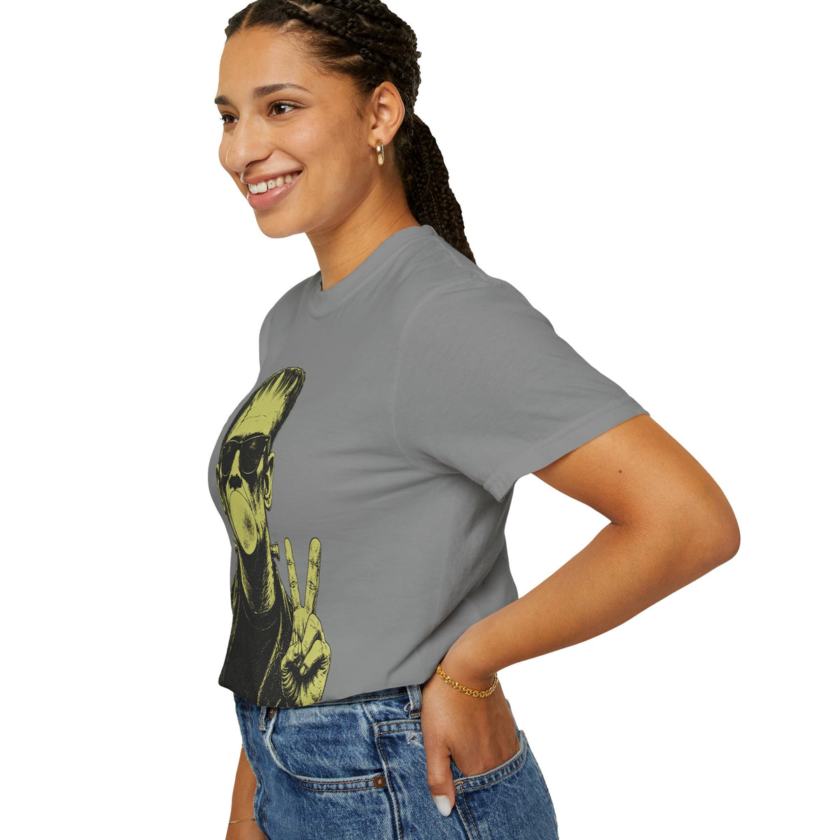 Frankenstein Bubblegum Peace Sign Comfort Colors T-Shirt