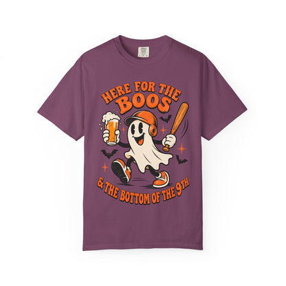 Here for the Boos Baseball Halloween Comfort Colors Tee