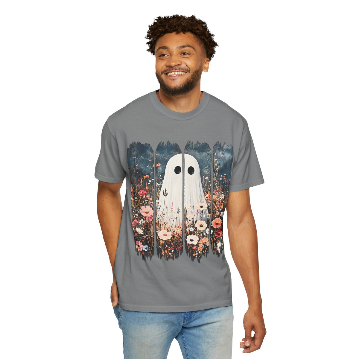 Floral Ghost Wildflower Halloween Comfort Colors T-Shirt