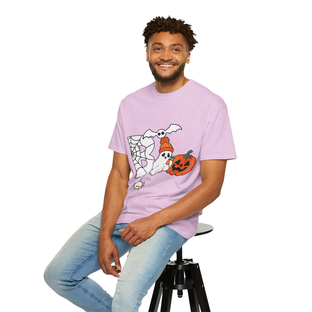 Cute Ghost Pumpkin Cozy Halloween Comfort Colors T-Shirt