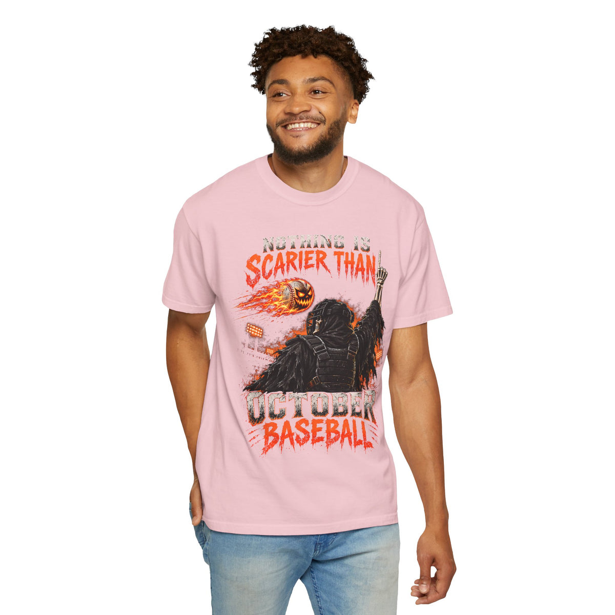 October Baseball Halloween Comfort Colors Graphic T-Shirt
