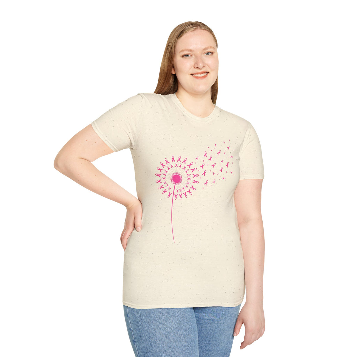 Pink Ribbon Dandelion Breast Cancer Awareness Tee