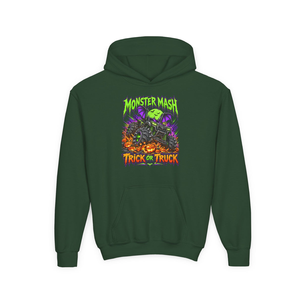 Monster Mash Trick or Truck Youth Halloween Hoodie